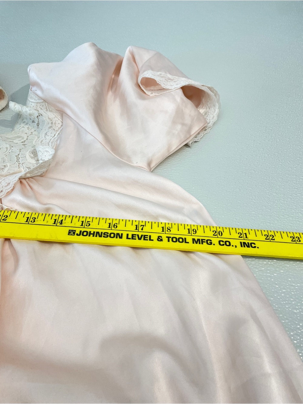 Vintage Christian Dior Polyester Cotton Lace Trim Long Nightgown, Size L - Picture 9 of 12